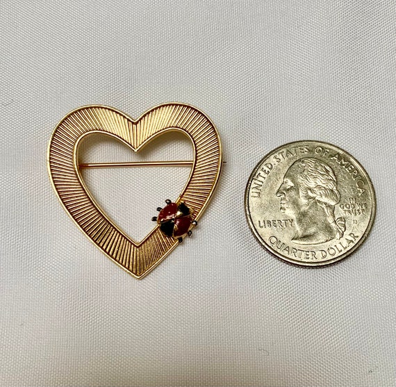 Heart ladybug brooch - image 3