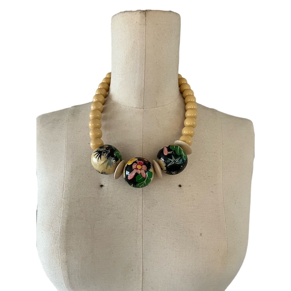 Beaded necklace tropical - vintage