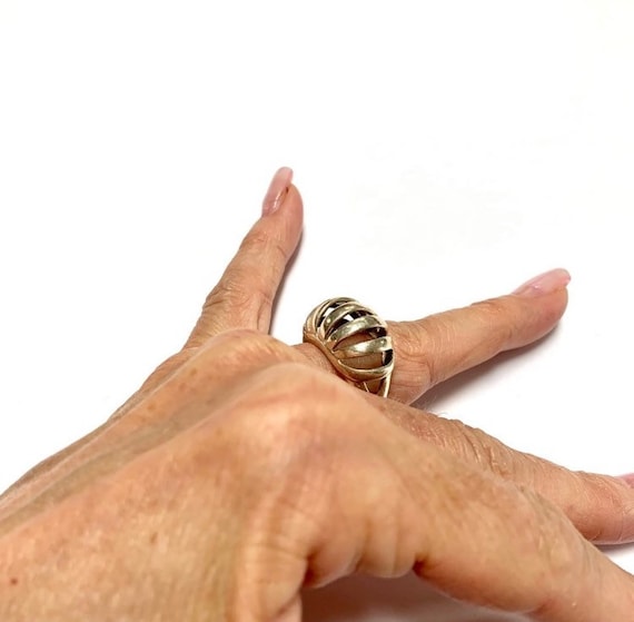 Sterling Silver Basket Dome Ring, Greenwich Villa… - image 3