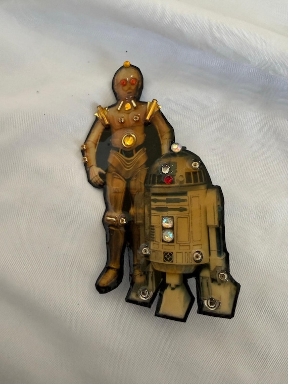 Star Wars characters R2D2 & C3PO pin handmade OOAK - image 5