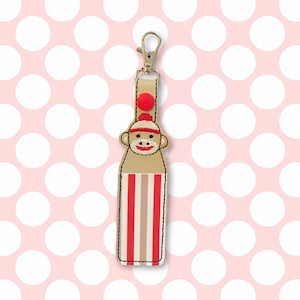 Sock Monkey Lip Balm Holder|Lip Balm Keychain Holder|Sock Monkey Party Favor|Lip Party Favors|Lip Balm Party Favors|USB Holder|