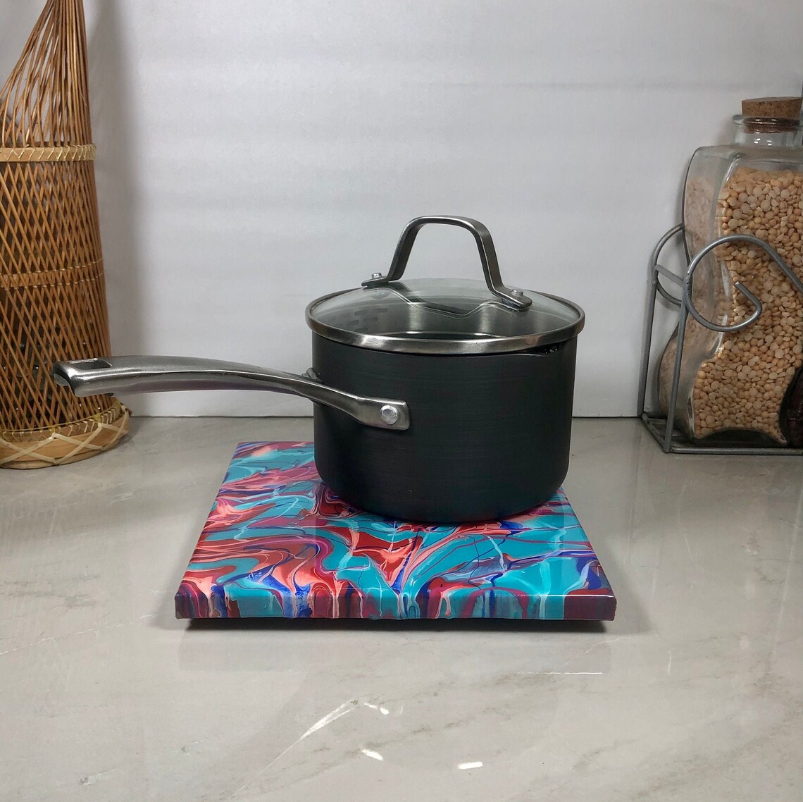 Ceramic 8x8 Hot Pad Trivet Holds Hot Cookware Functional Etsy
