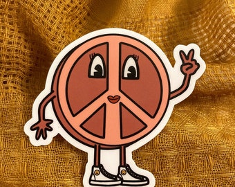 Peace Sign Gal Sticker