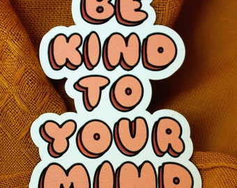 Be Kind To Your Mind Retro Mental Health Car Fridge Magnet