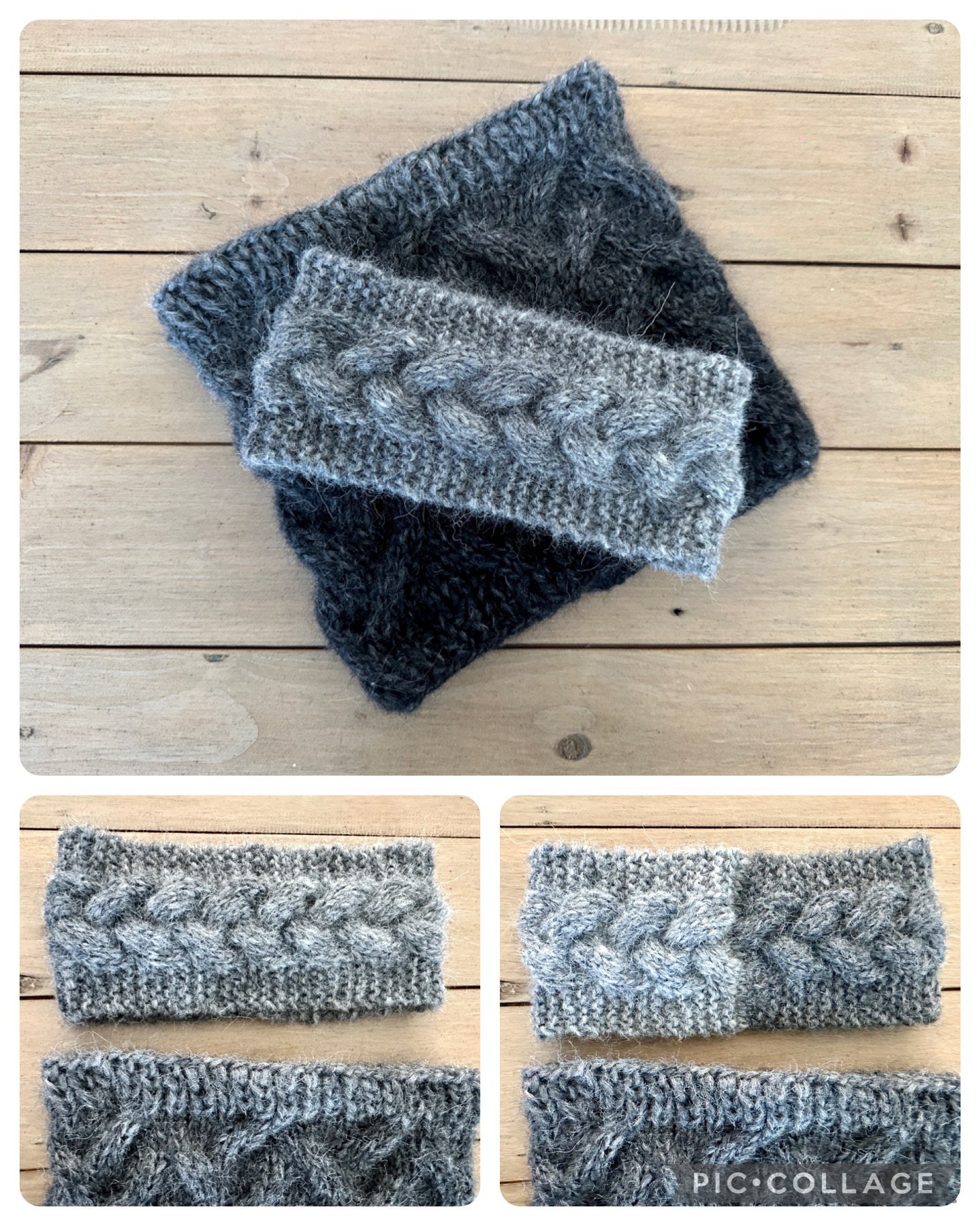 Hand-knit Cowl & Braided Headband Set// Women display picture 3