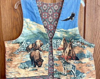Vintage Handmade Western Vest, XL