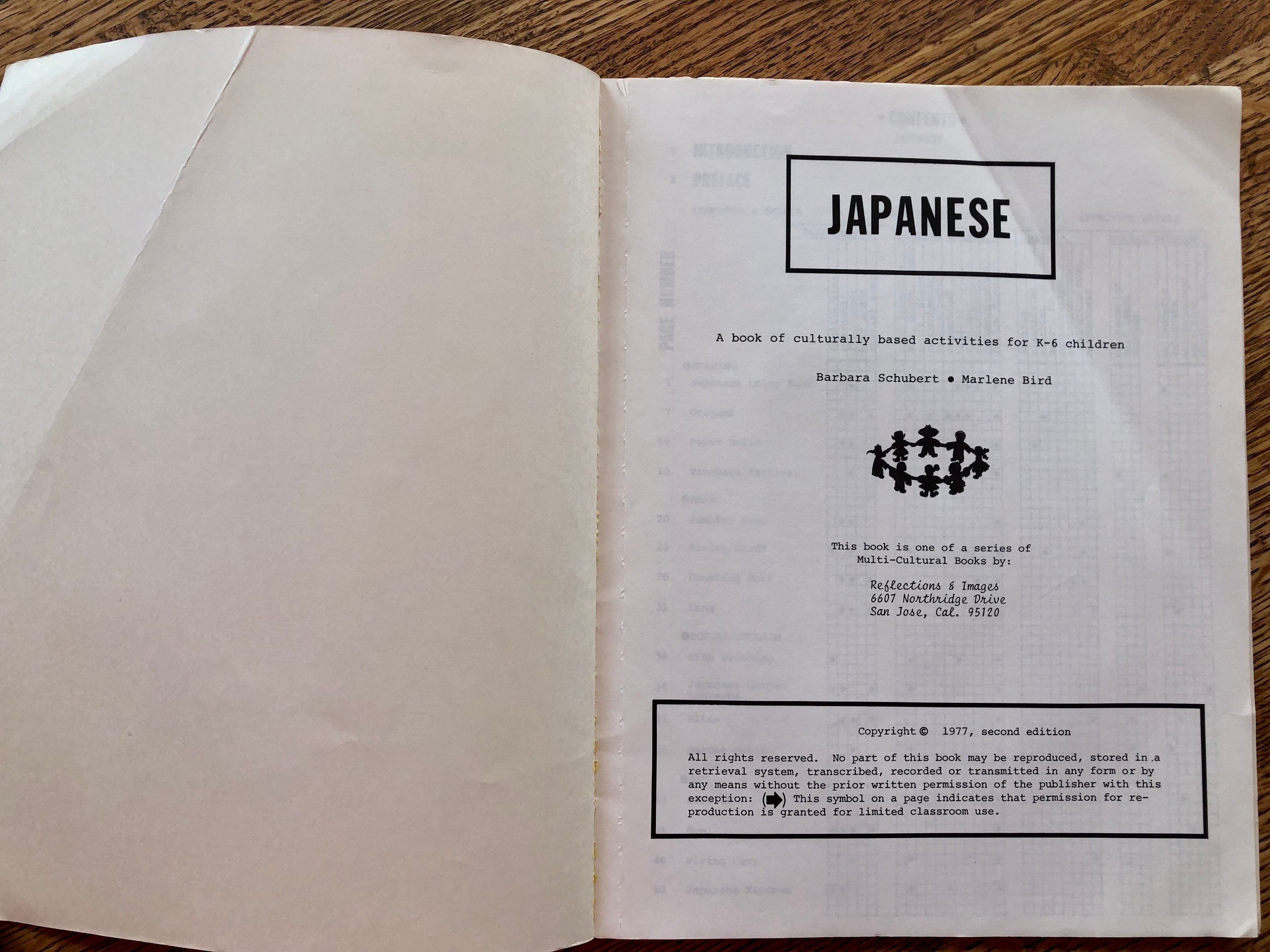 Vintage Book japanese 16 Cultural Activities for K6 Children Japan