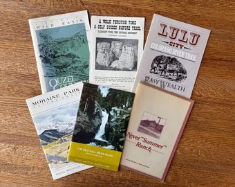 Colorado History and Tourist Booklets: 6 vintage pamphlets from Rocky Mountain National Park and Florissant Fossil Beds