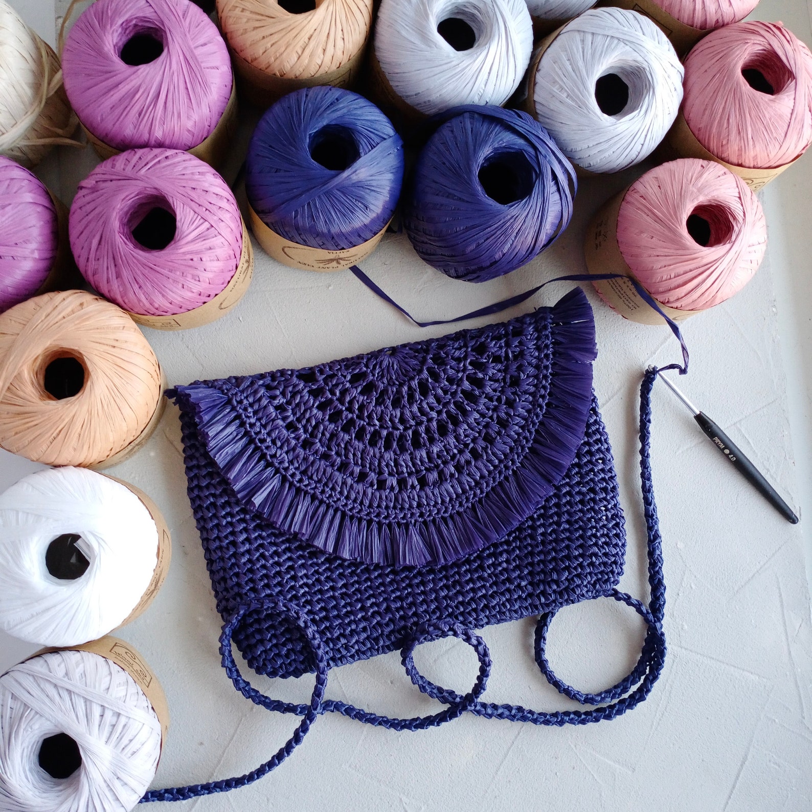 Raffia yarn Crochet and knitting straw yarn MORE COLORS Etsy