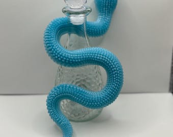 Blue Silicone Snake Fidget Toy - Skin Picking Relief, ADHD Sensory Toy