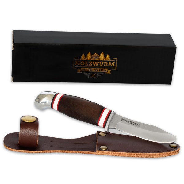 HOLZWURM children's carving knife in leather bag