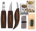 HOLZWURM wood carving knife set incl. bag, instructions and templates, ideal carving tool set for spoon carving 