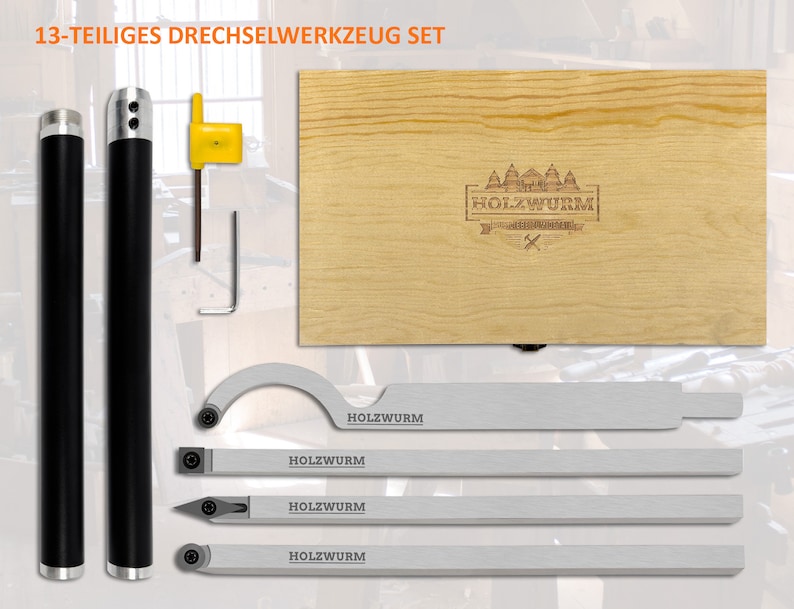 25 Pièces Gouges Tournage Bois - Kit Outils Carbure Avec Poignée Et Mallette