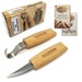 HOLZWURM wood carving knife set, spoon - basic, incl. instructions and carving templates, ideal carving tool set for spoon carving 