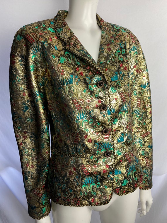 Guy Laroche Gold Lame evening jacket Sz 38 Fr S - image 2