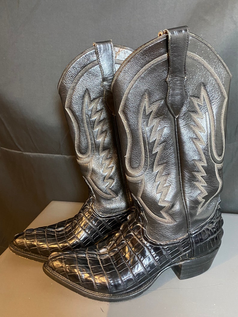 Real alligator cowboy western boots size 38-39 Eu