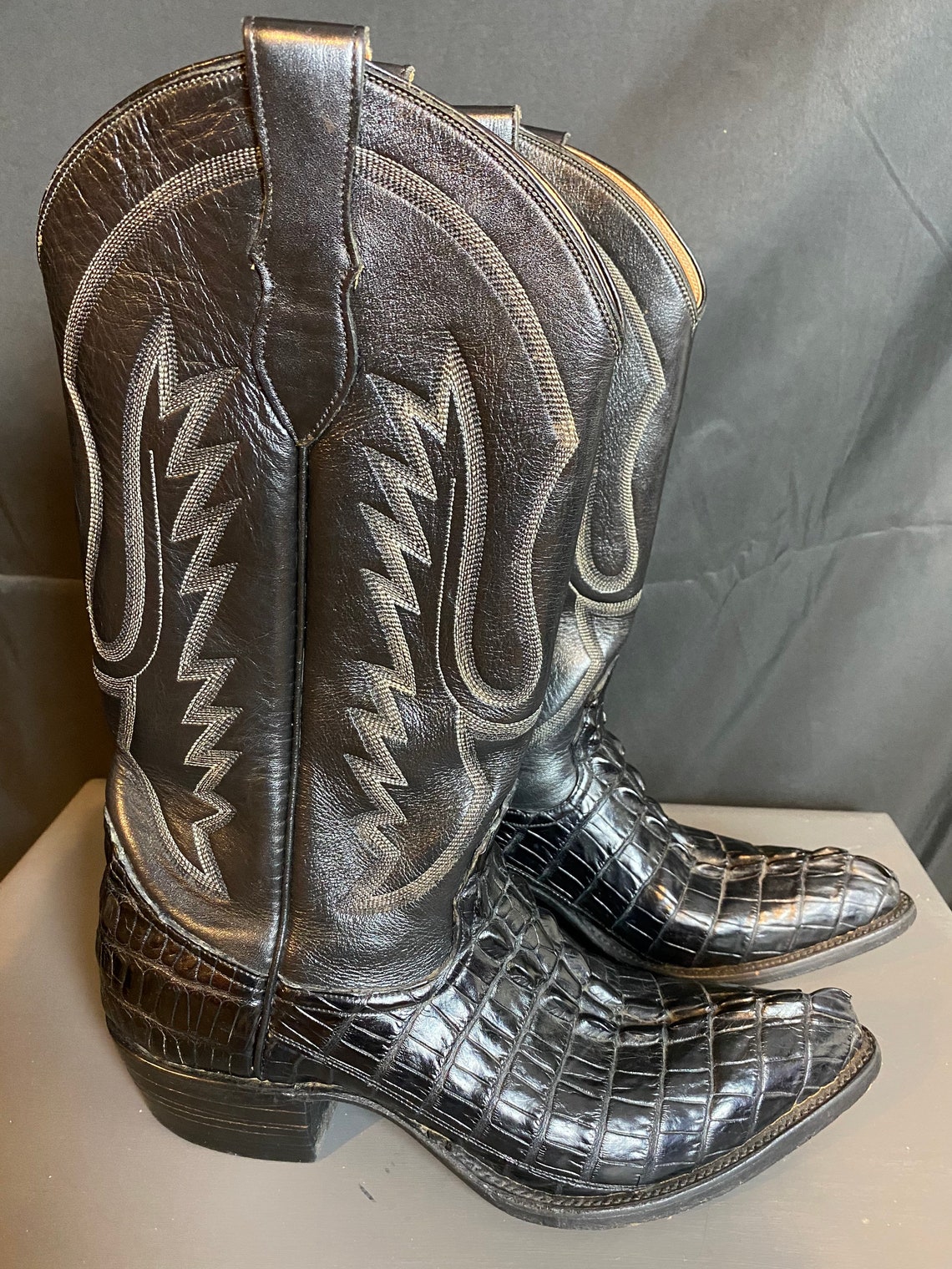 Real alligator cowboy western boots size 38-39 Eu | Etsy