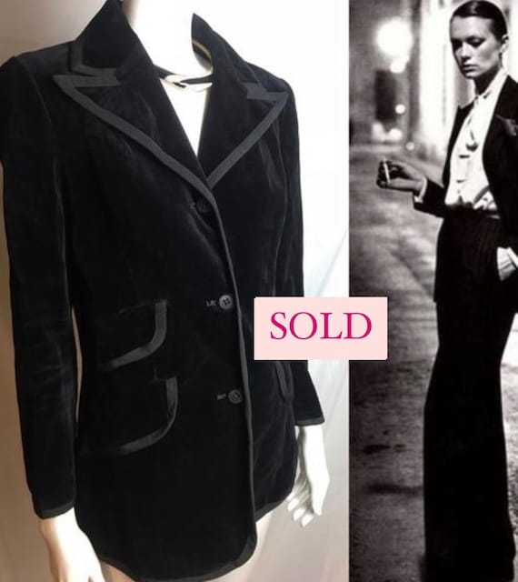 Vintage Cojana Le Smocking Tuxedo black velvet jac
