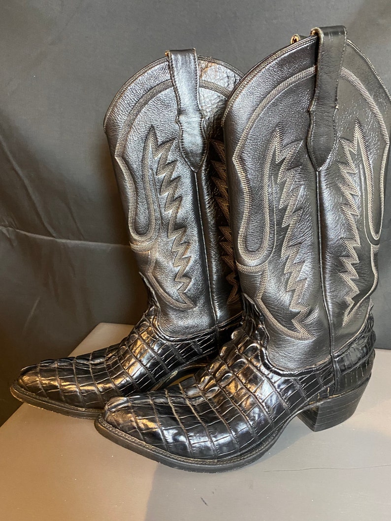 Real alligator cowboy western boots size 38-39 Eu