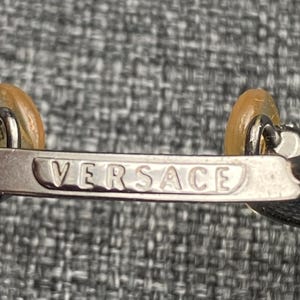 Vintage 1990-tals Y2K Gianni Versace solglasögon Mod S09 grå runda ovala glas i John Lennon-stil bild 8
