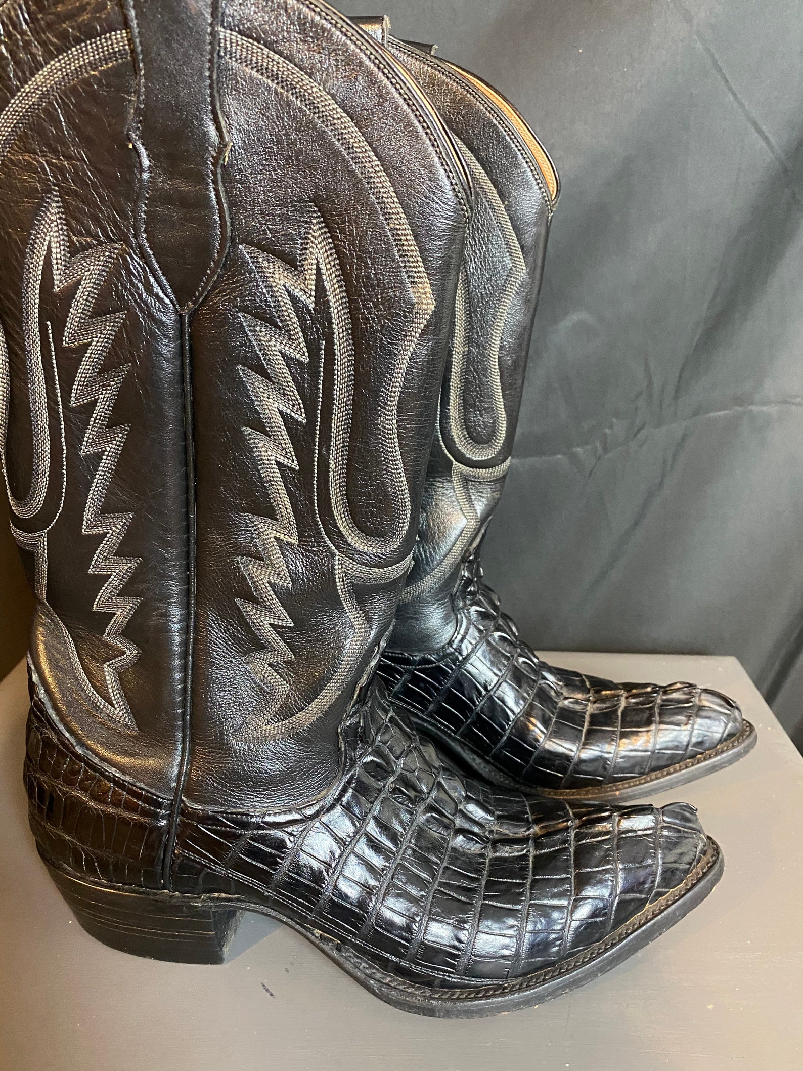 Real alligator cowboy western boots size 3839 Eu Etsy