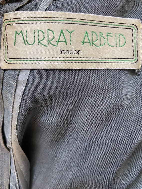 Murray Arbeid Couture Grey Chiffon Silk Evening D… - image 5