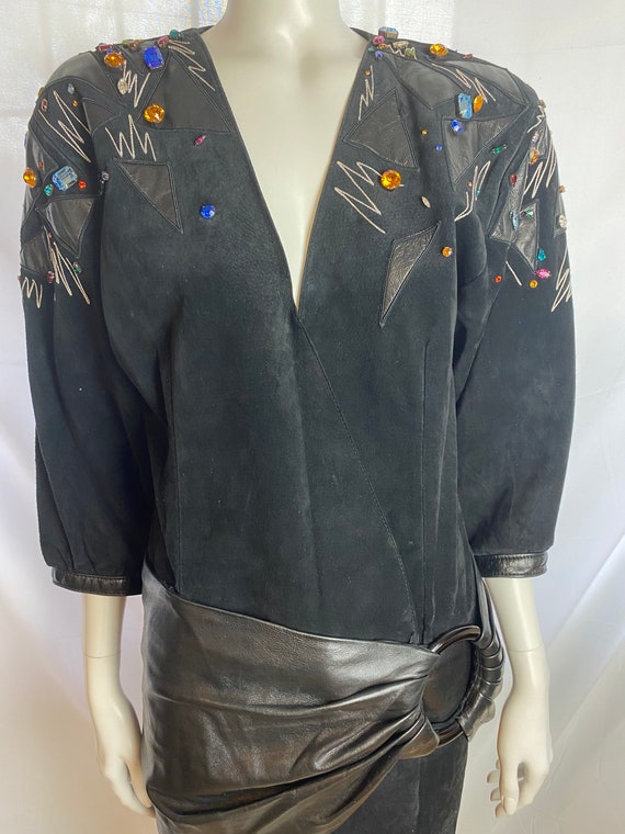 Vintage 1980s Christian Dior Boutique Cuirs black… - image 10