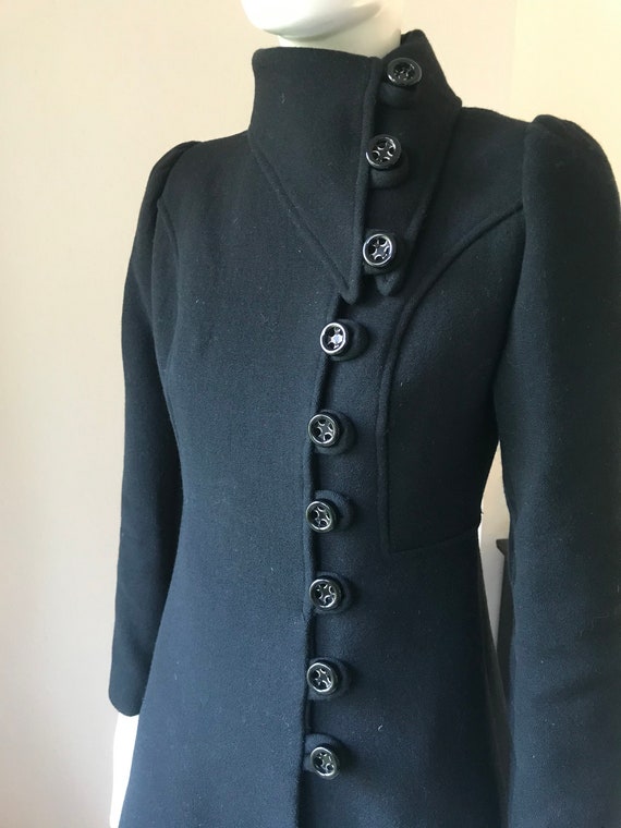 Vintage 70s black fitted wool coat Vampires Wife