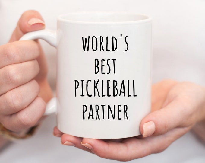 World's Best Pickleball Partner Mug | Funny Pickleball Coffee Cup | Pickle Ball Humor | Gifts for Pickleball Lovers | Pickleball Present