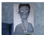 Abstract painting luxury Black and white Abstract original painting black men canvas