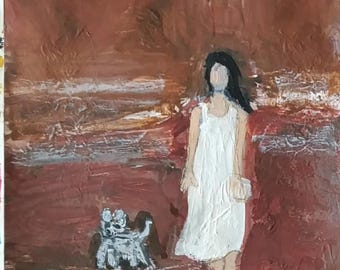 Original Acrylic Woman Portrait Painting: Modern Wall Art