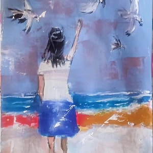 modern women portrait art.Abstract Expressionist.abstract portrait painting.Figurative Art Abstract Paintings On paper
