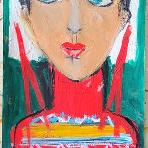 Original Abstract Face female feminine portrait women Modern Contemporary image 1
