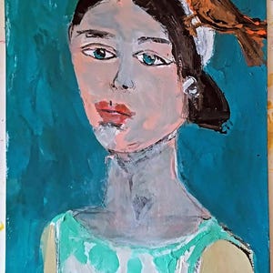 women Portrait face  Painting art .modern abstract  art