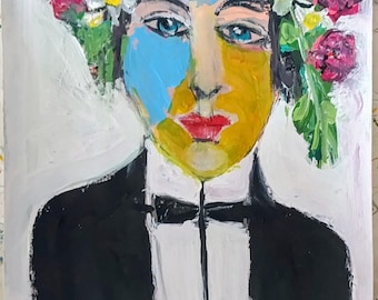 abstract portrait painting modern art contemporary artists original
