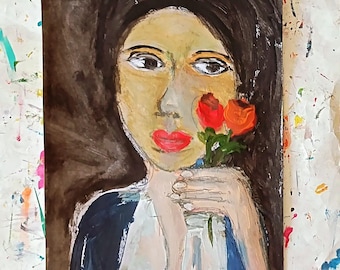 Expressive Artwork - Modern Female Portrait - Original Art -