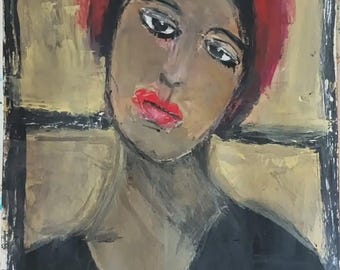 women  art portrait  art  painting  in  acrylic