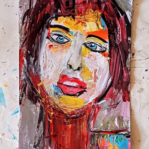 Abstract Woman Original Painting Contemporary Impressionist Portrait,