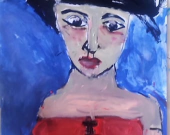 abstract expressionist portrait painting