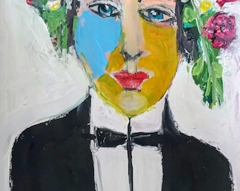abstract portrait painting modern art contemporary artists original