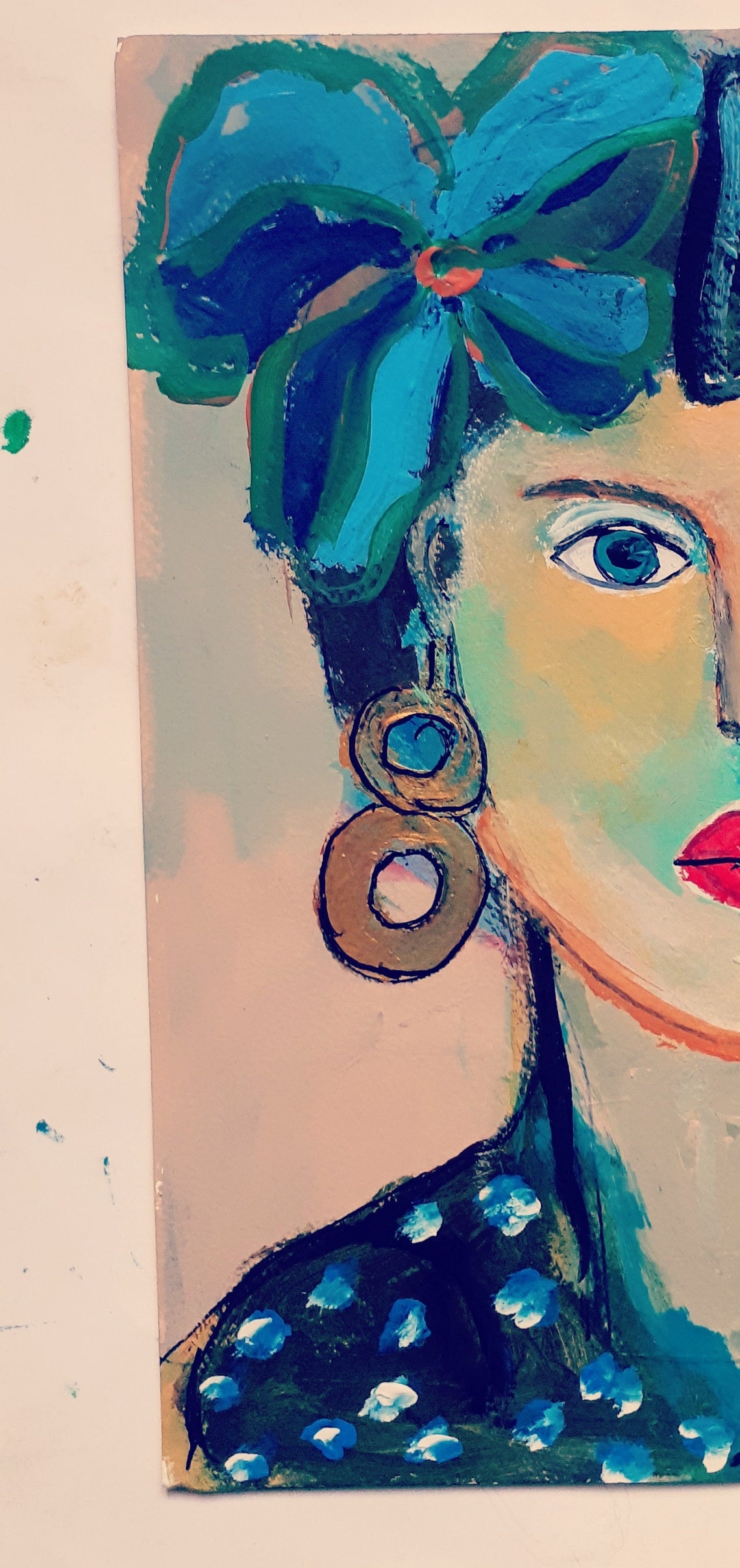 Abstract Face Painting Modern Portrait Painting Face Art Etsy