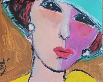 Abstract Portrait Painting: Modern Impressionist Art