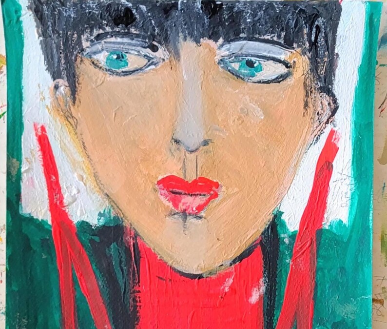Original Abstract Face female feminine portrait women Modern Contemporary image 4