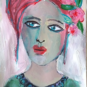 Modern Art Portrait: Abstract Woman Painting