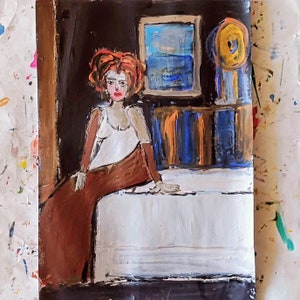 Abstract Woman Portrait Painting: Modern Art