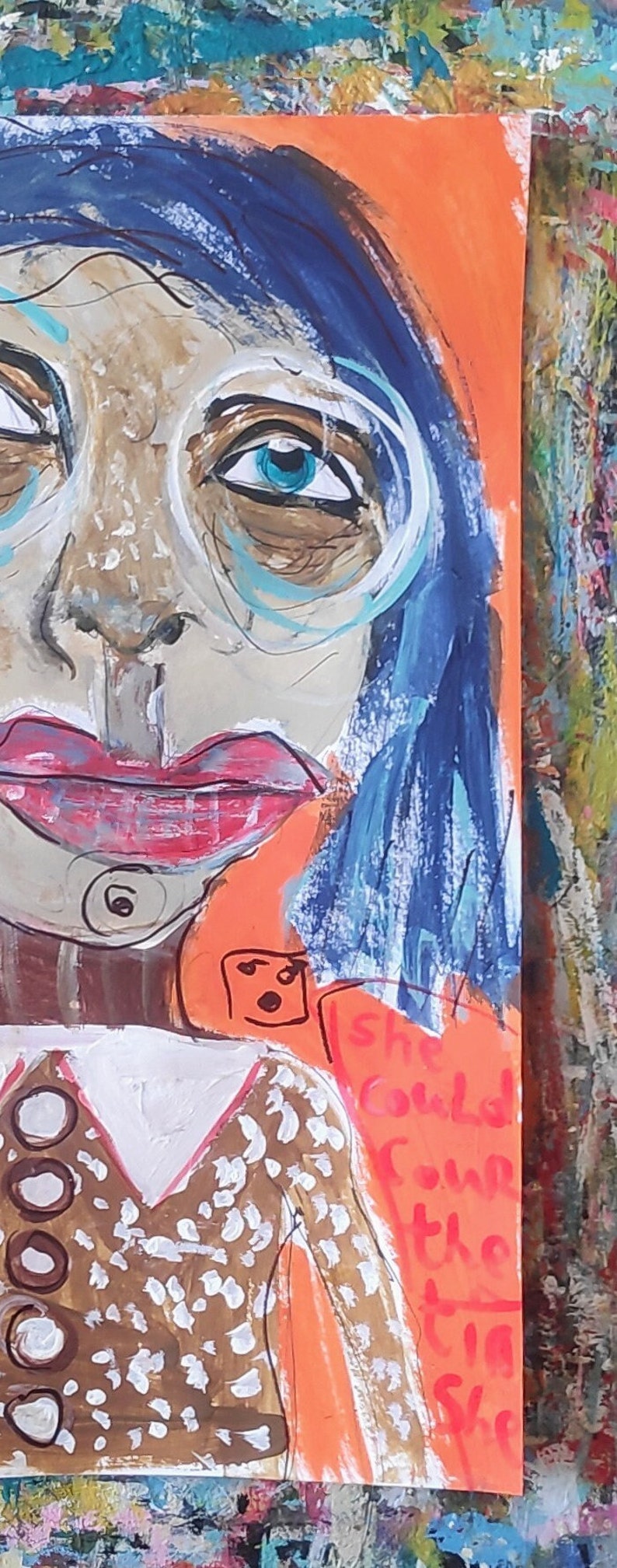 Original Art Work Painting Acrylic. Women Portrait Abstract Etsy