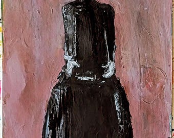 Abstract Portrait Painting: Modern Impressionist Art