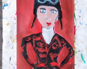 Original Acrylic Portrait Painting: Contemporary Figurative Art