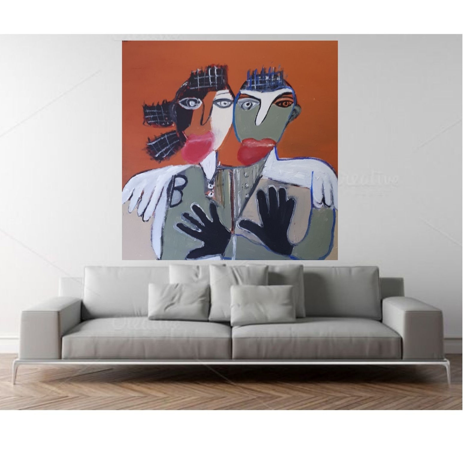 Liebespaar Gemälde Liebe Gemälde Wandkunst Original Gemälde | Etsy