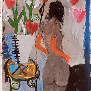 Modern Portrait, Abstract Art, Female Art,Painting, Original Contemporary Art, On Paper.